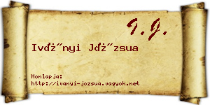 Iványi Józsua névjegykártya