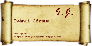 Iványi Józsua névjegykártya