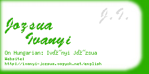 jozsua ivanyi business card